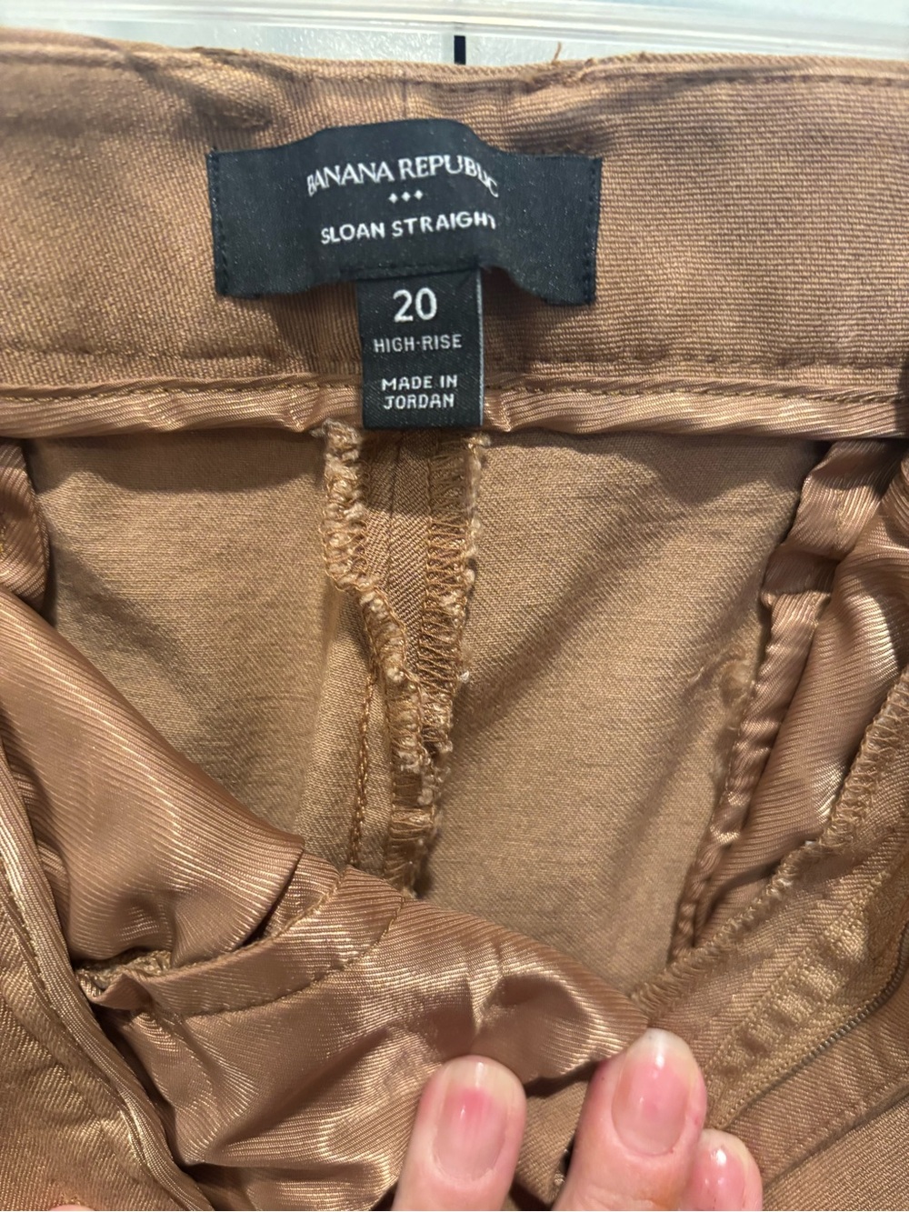 Banana Republic Sloan Straight High-Rise Chinos — Chestnut Tan